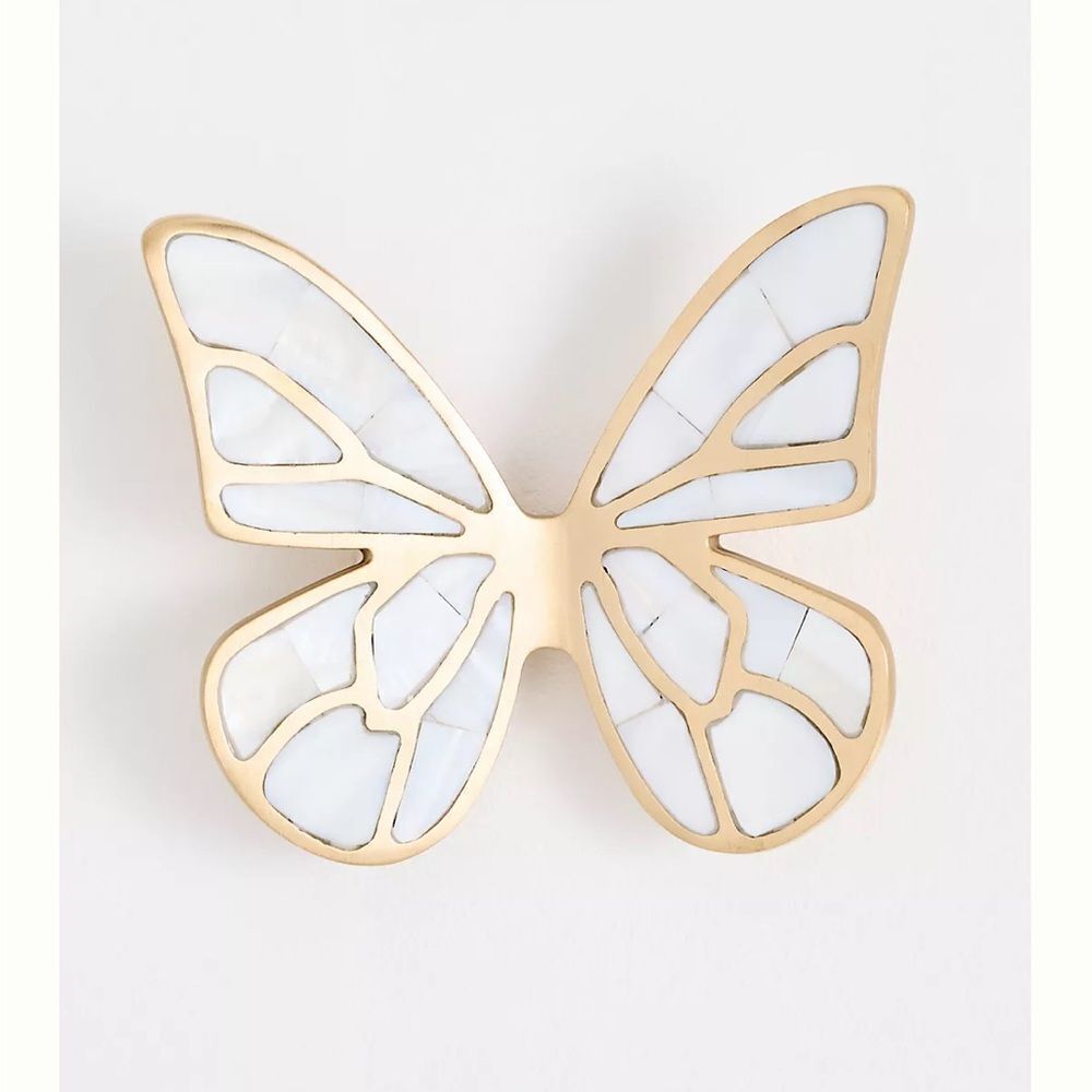 Anthropologie Delia Mother-Of-Pearl Butterfly Wall Charm